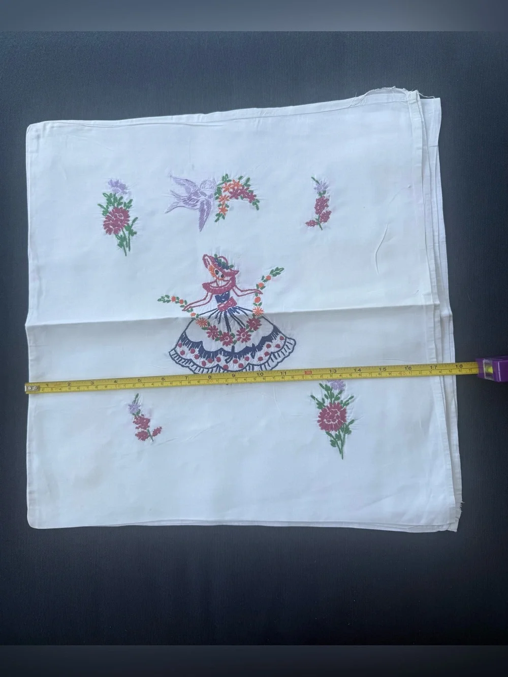 Hand Embroidered VTG Pillow Covers
